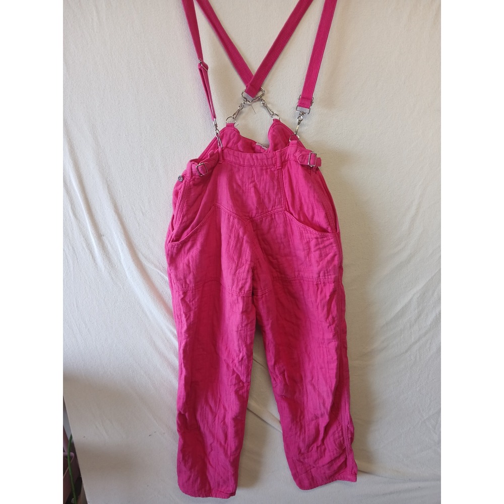 Vintage rare 1980s hot pink guaze overalls naf naf made in france 100% cotton